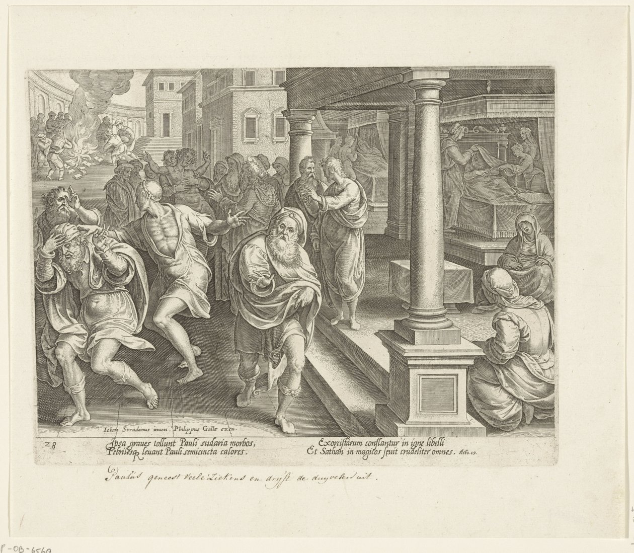 Paulus treibt die bösen Geister in Ephesus aus von Philips Galle