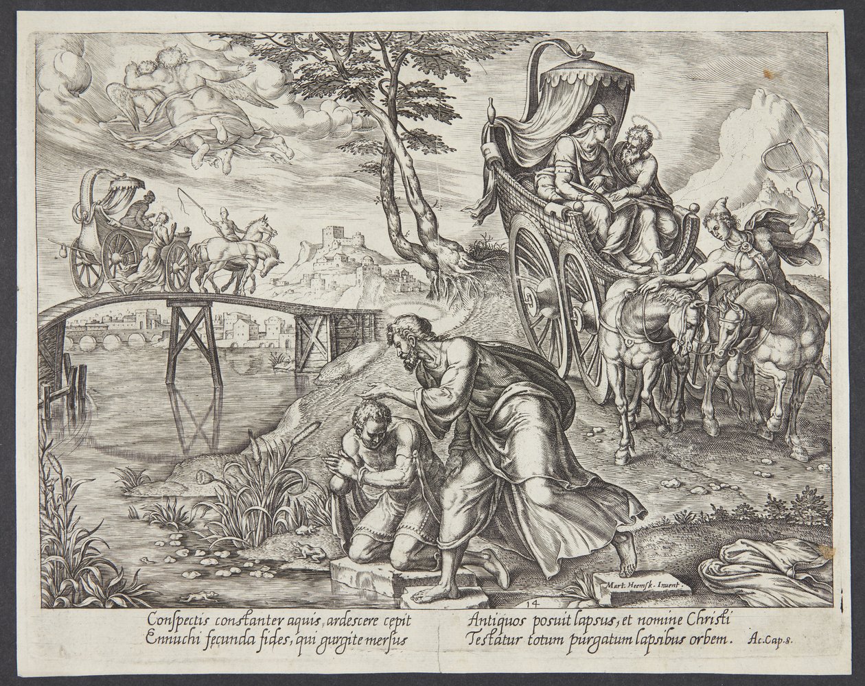 St. Philippus tauft den Eunuchen von Philips Galle