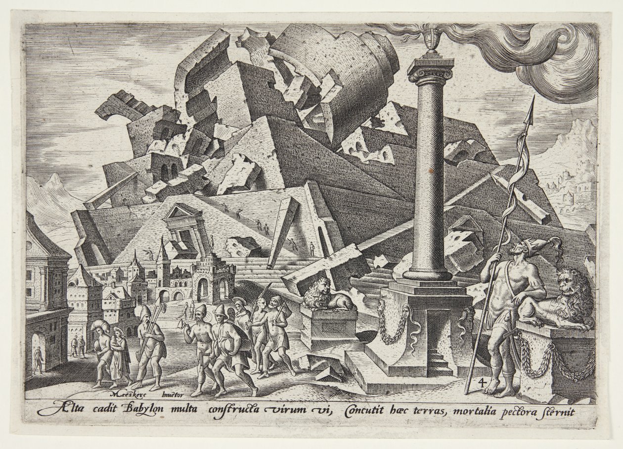 Die Zerstörung des Turms von Babel und die Zerstreuung der Völker von Philips Galle