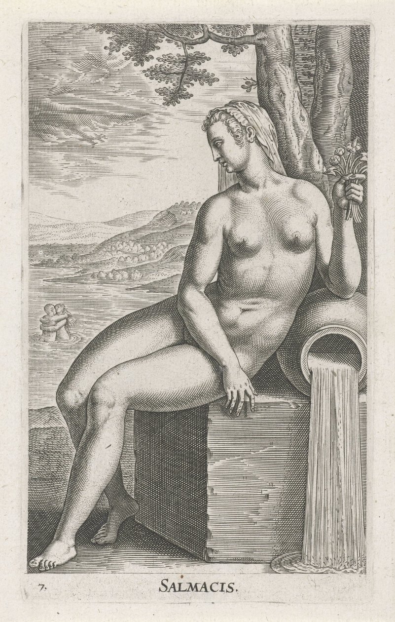 Wassernymphe Salmacis (Strom- und Wassernymphen, Nimpharum oceanitidum, ephydridum potamidum naiadum) von Philips Galle