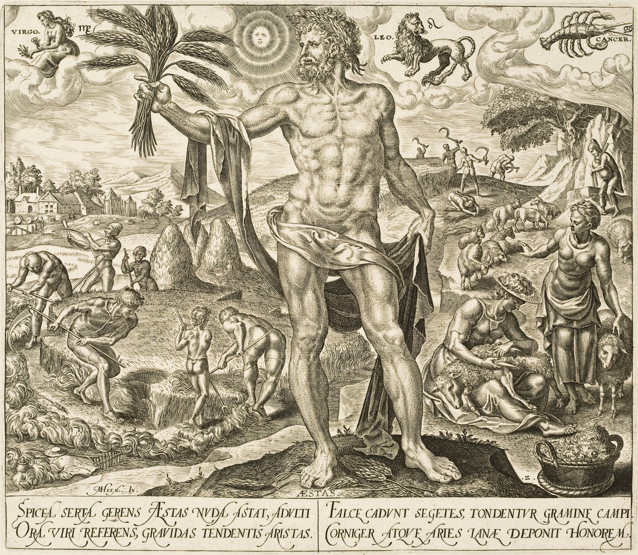 Sommer (Aestas), aus der Reihe Die vier Jahreszeiten von Philips Galle