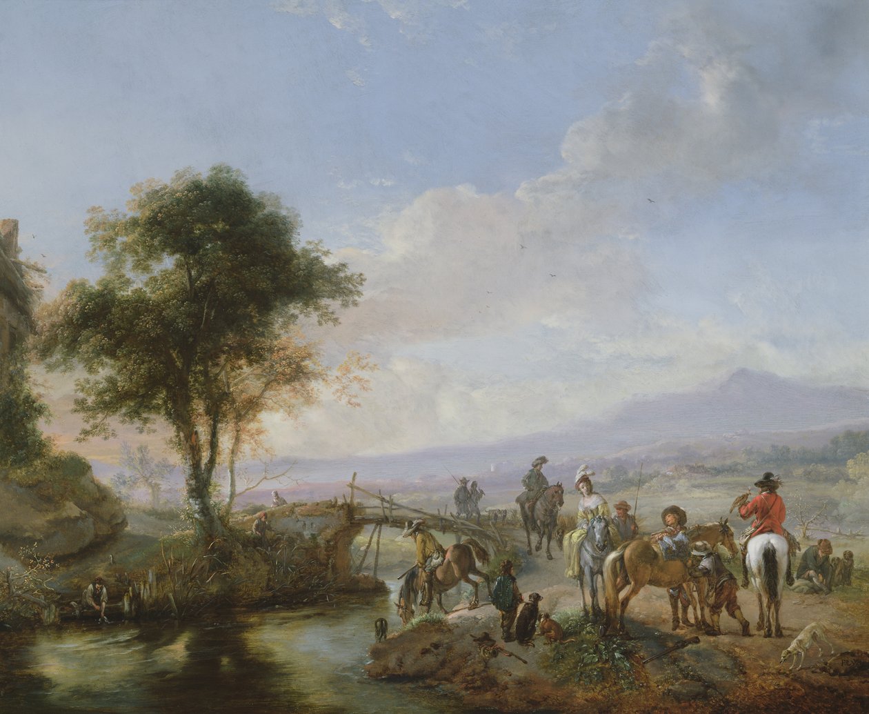 Eine Falkenjagdgesellschaft von Philips Wouwerman