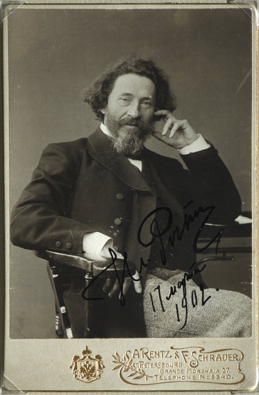 Porträt des Künstlers Ilja Repin 1844-1930 von Photo studio H. Rentz and F.