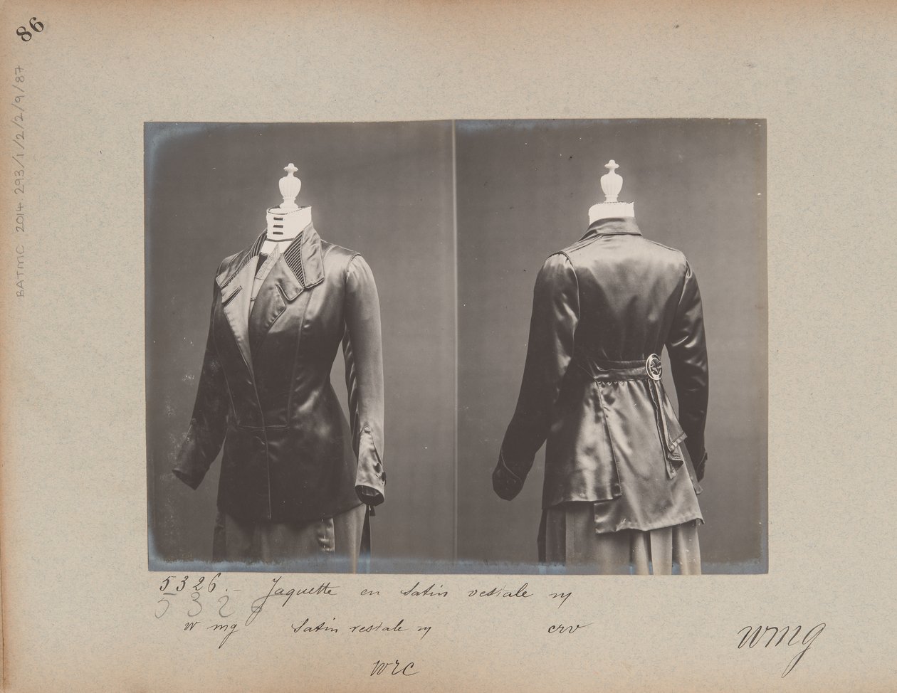 Albumseite: House of Worth, Jacke von Photographer French