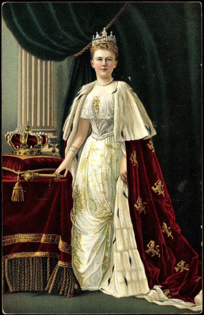 Königin Wilhelmina der Niederlande mit Krone, Stiel von Photographer German