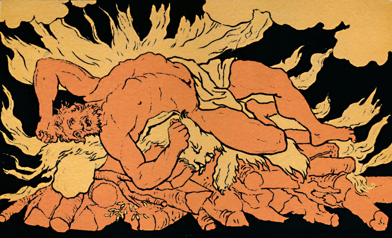 Herkules auf dem Berg Oeta, 1880 von Picart