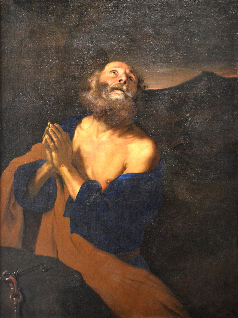 Der heilige Petrus im Gebet von Pier Francesco Mola