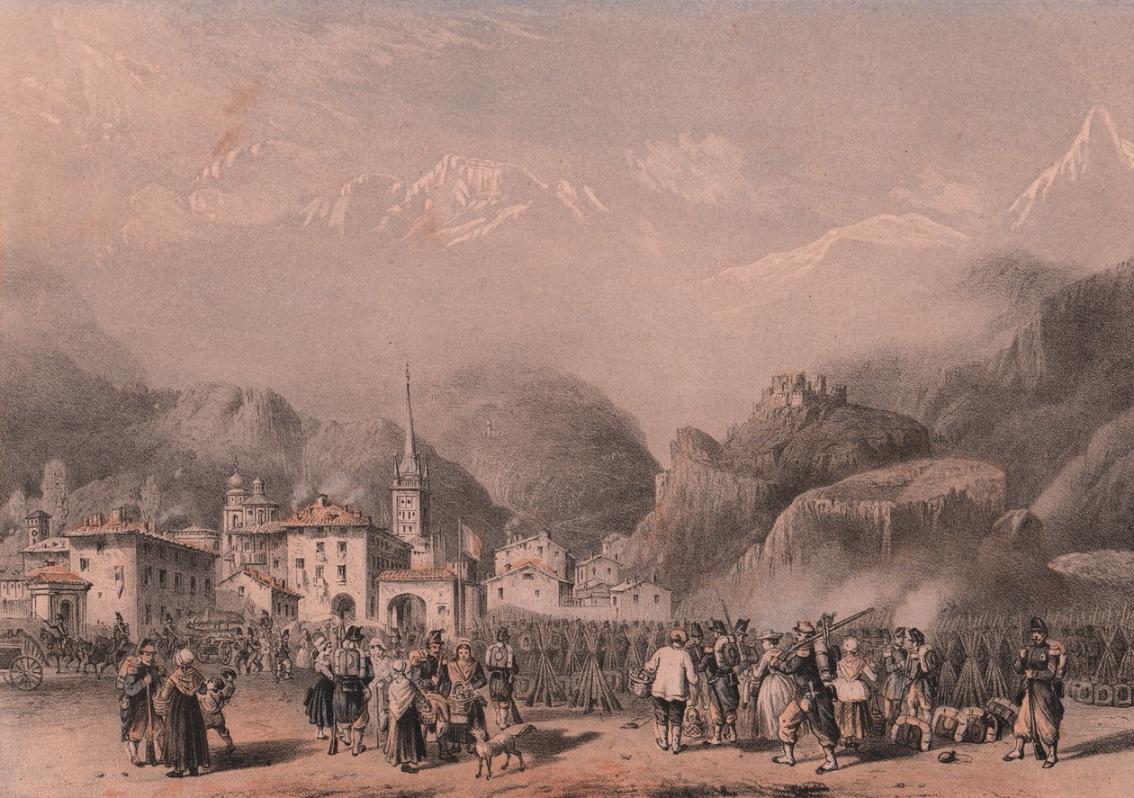 Biwak französischer Truppen in Susa, Piemont von Blaise Nicolas Le Sueur