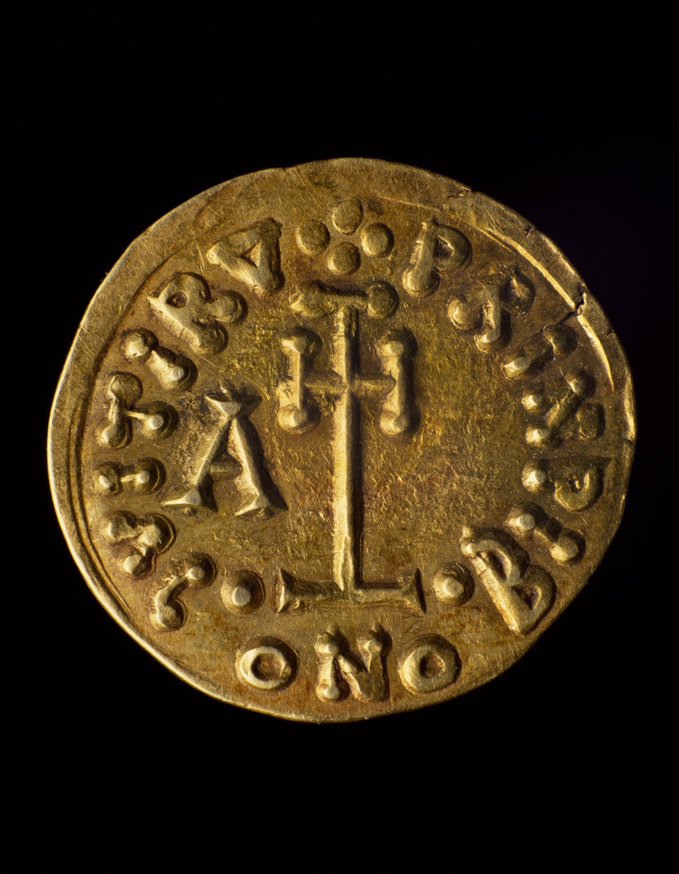Solidus von Prinz Arechi, Rückseite, lombardische Münzen, 8. Jahrhundert von Blaise Nicolas Le Sueur