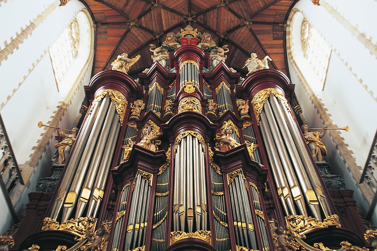 Die Orgel in der St.-Bavokerk-Kirche oder Grote Kerk, gebaut von Christian Muller (1690-1763), Haarlem, Niederlande von Blaise Nicolas Le Sueur