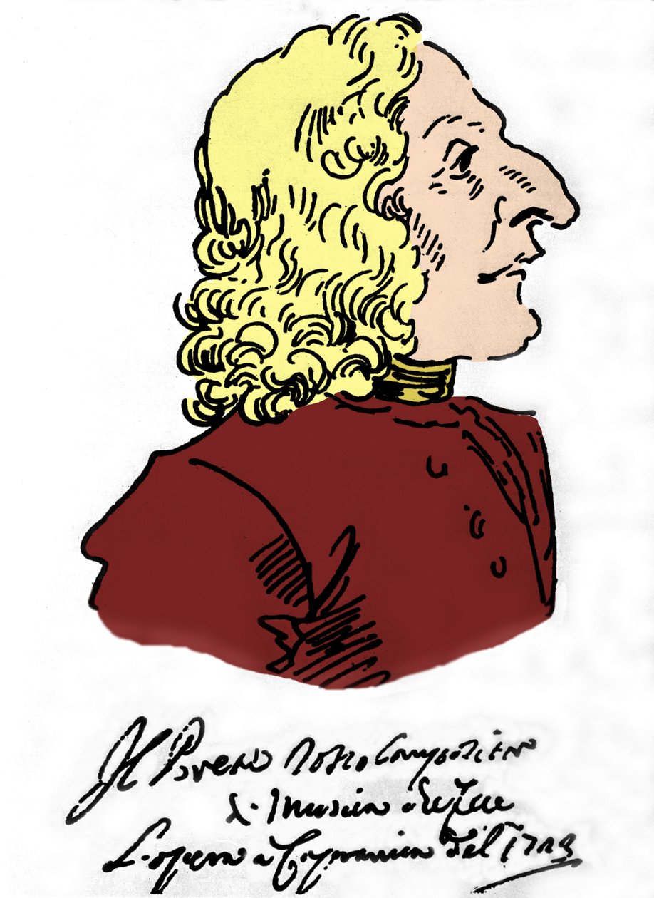 Antonio Vivaldi (1678 - 1741), Karikatur von Pierre Leone Ghezzi (1674 - 1755) von Pier Leone Ghezzi