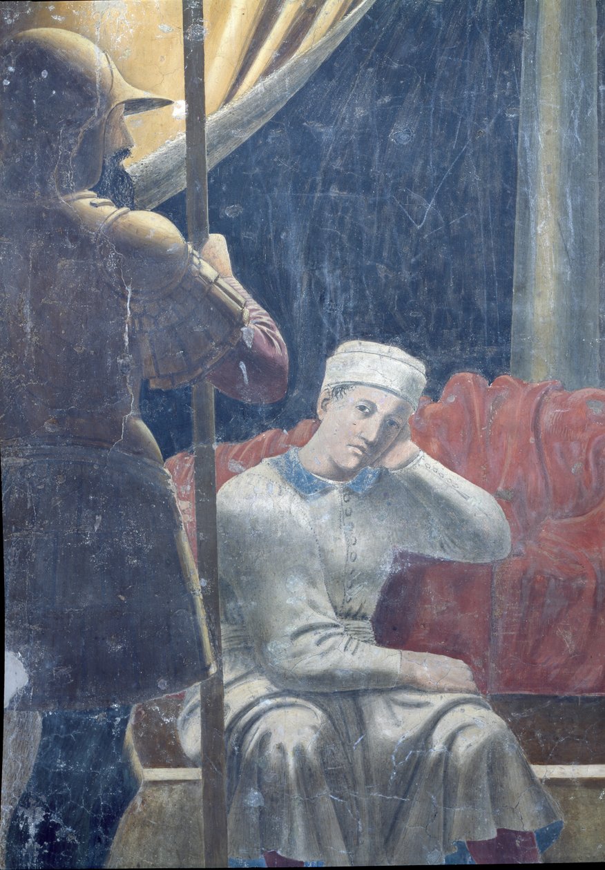 Der Traum von Konstantin, vollendet 1464 (Detail) von Piero della Francesca