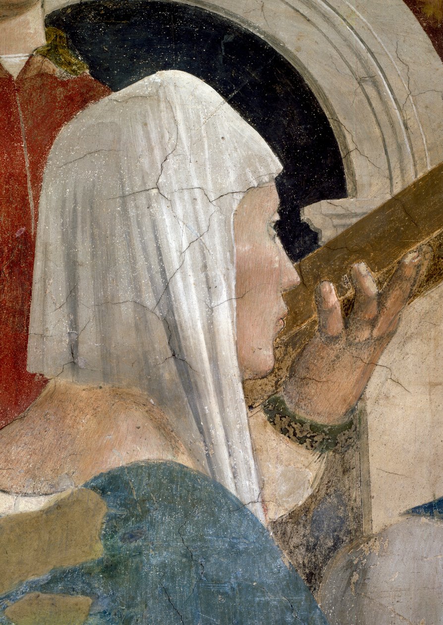 Die Legende vom Wahren Kreuz, die Überprüfung des Kreuzes (Detail) von Piero della Francesca