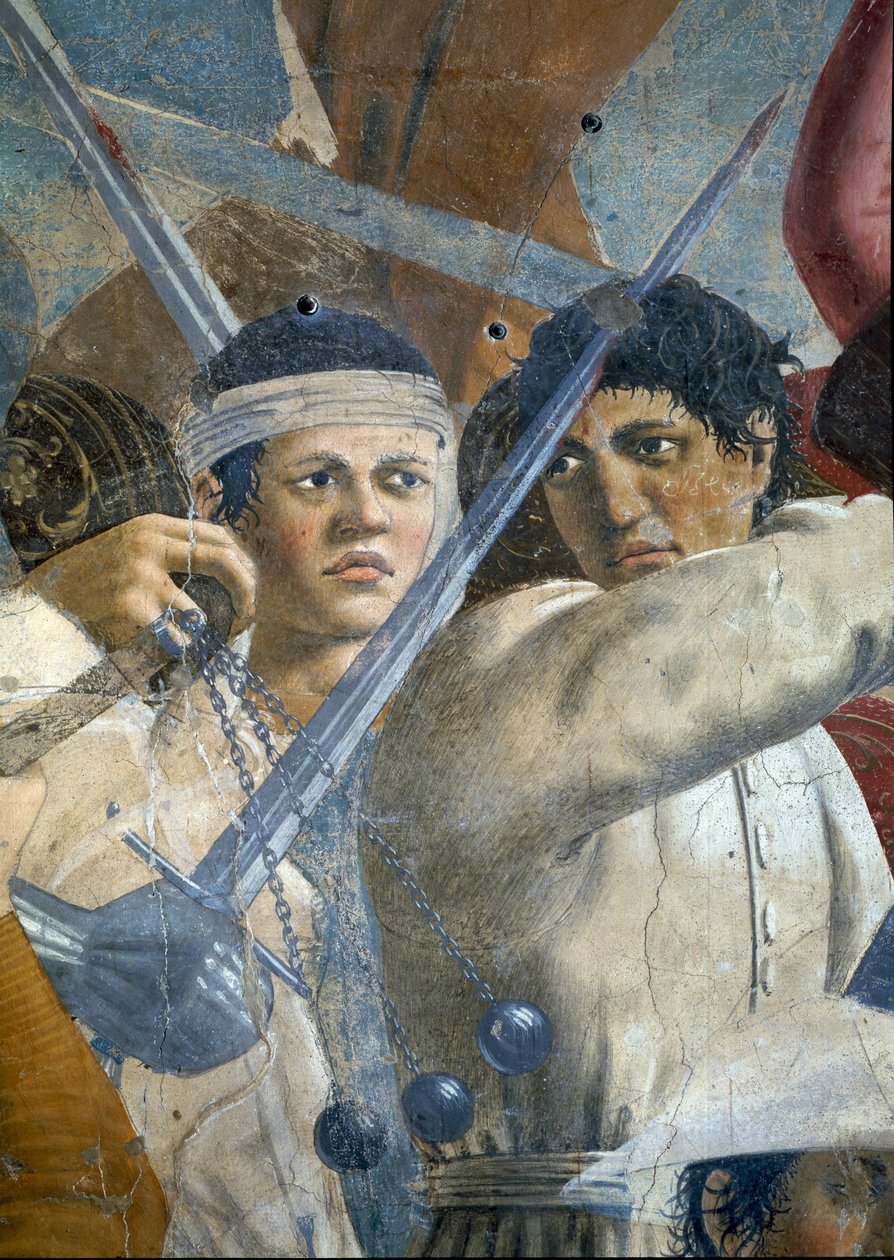 Die Legende vom Wahren Kreuz, der Sieg von Heraklius und die Hinrichtung von Chosroes (Detail) von Piero della Francesca