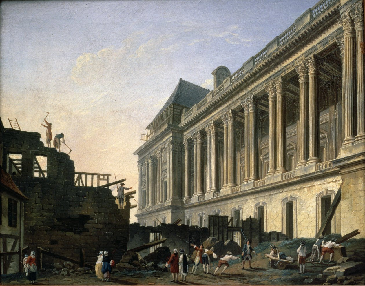 Die Räumung der Kolonnade des Louvre, 1764 von Pierre-Antoine Demachy