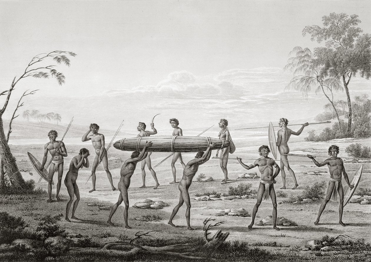 Port Jackson, New Holland: Aborigines-Beerdigungszeremonie, aus 