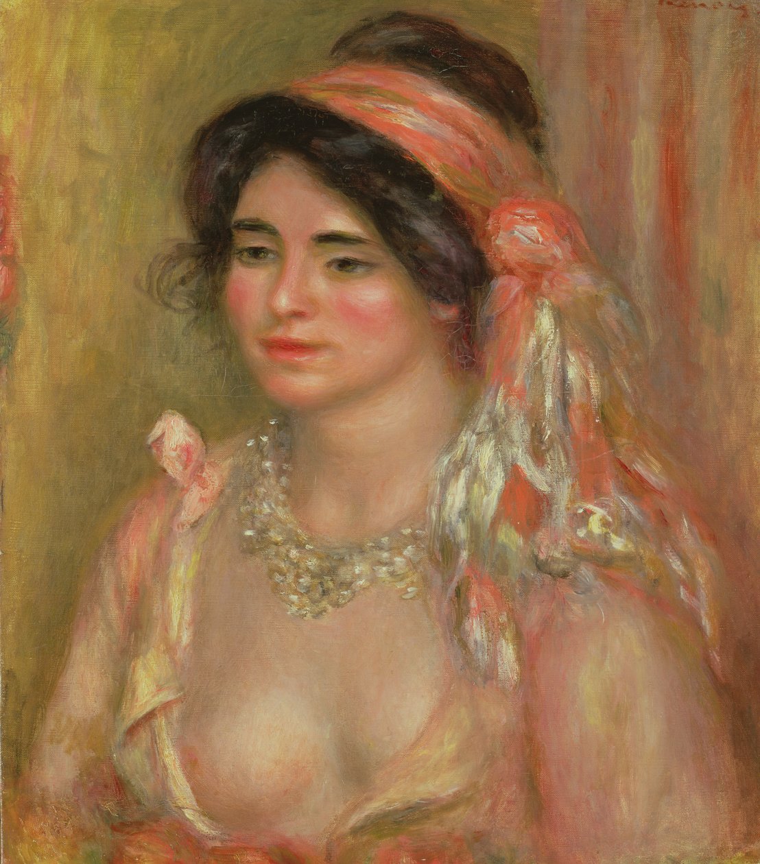 Gabrielle im algerischen Kopfschmuck, 1911 von Pierre Auguste Renoir