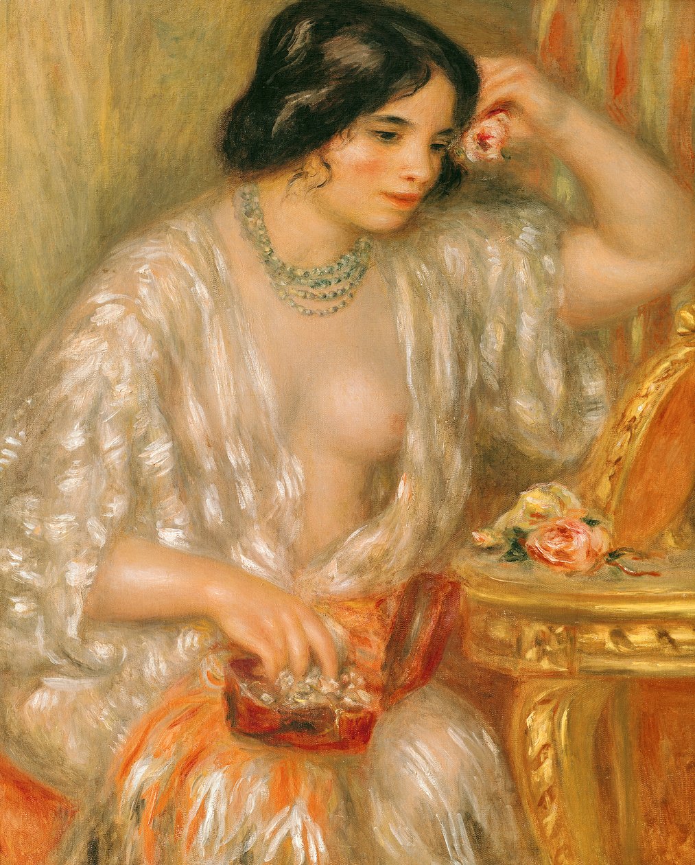 Gabrielle mit Schmuck, 1910 von Pierre Auguste Renoir