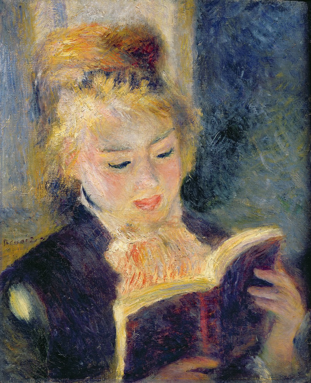 Mädchen beim Lesen, 1874 von Pierre Auguste Renoir