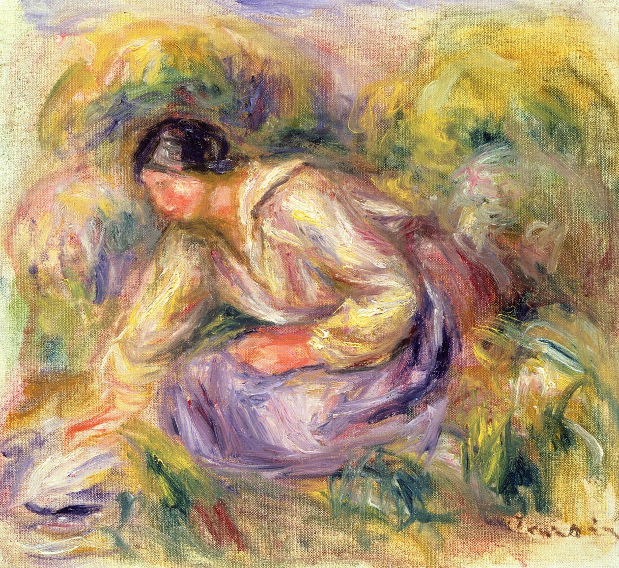 Wäscherin in Blau, 1917 von Pierre Auguste Renoir