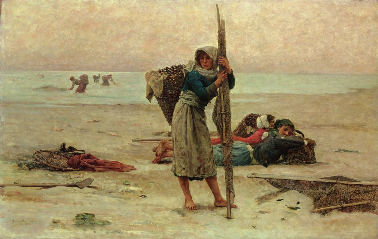 Austernfang, 1884 von Pierre Celestin Billet