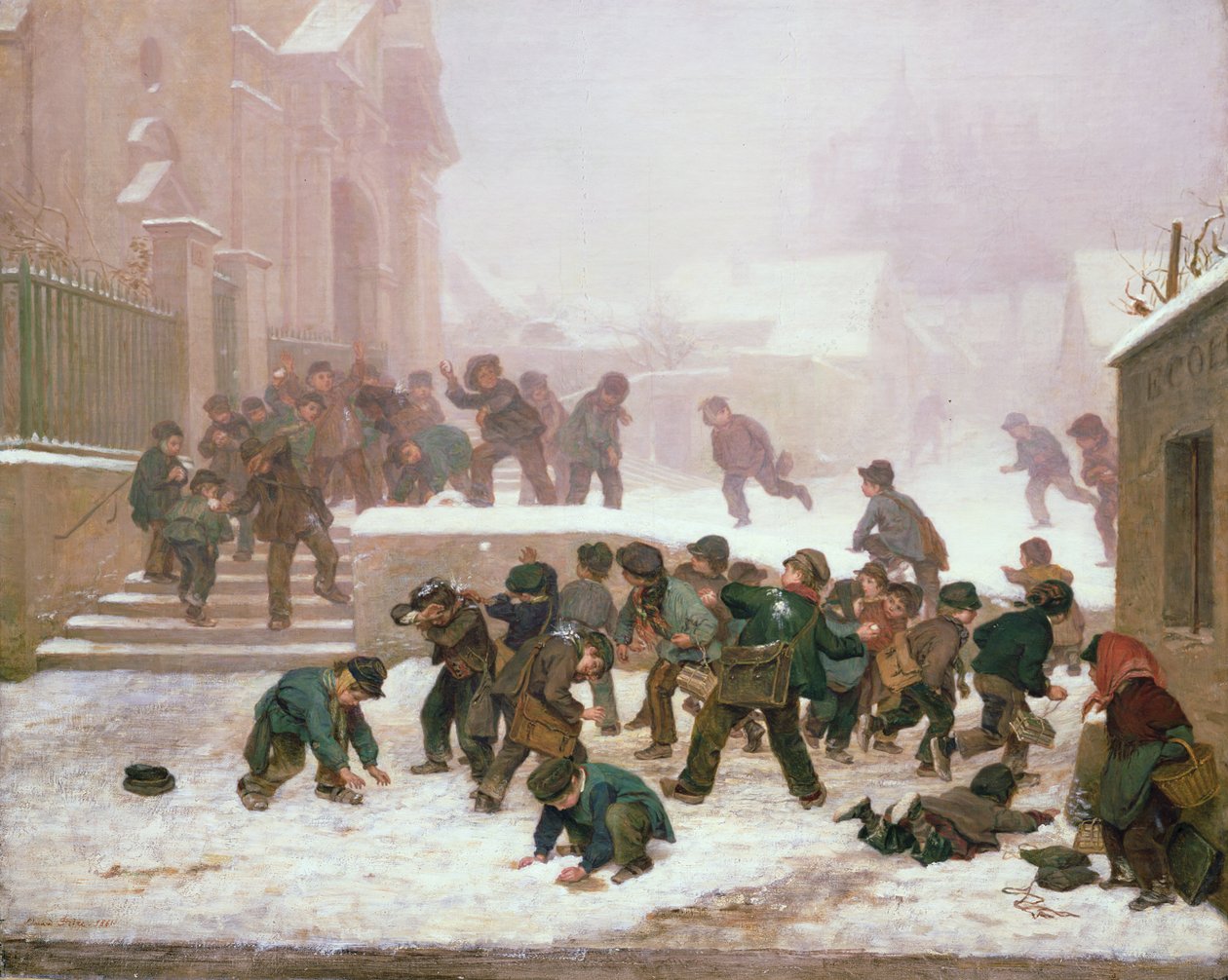 Schneeballschlacht von Pierre Edouard Frere