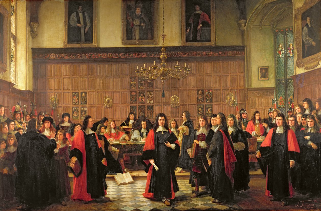 Die Vertreibung der Fellows im Jahr 1687, 1884 von Pierre François Joseph Tonneau