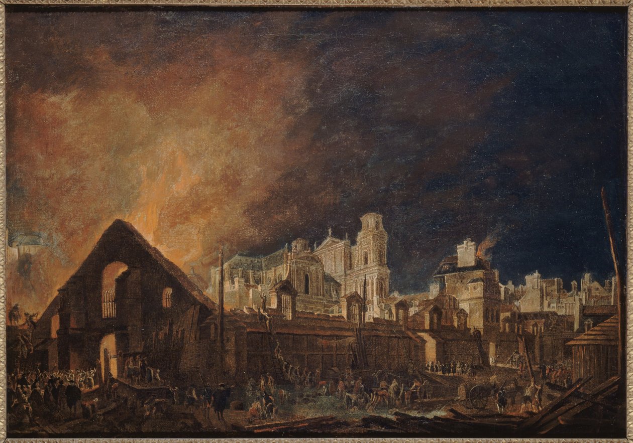 La Foire Saint-Germain während des Feuers (Nacht vom 16. auf den 17. März) von Pierre Antoine Demachy