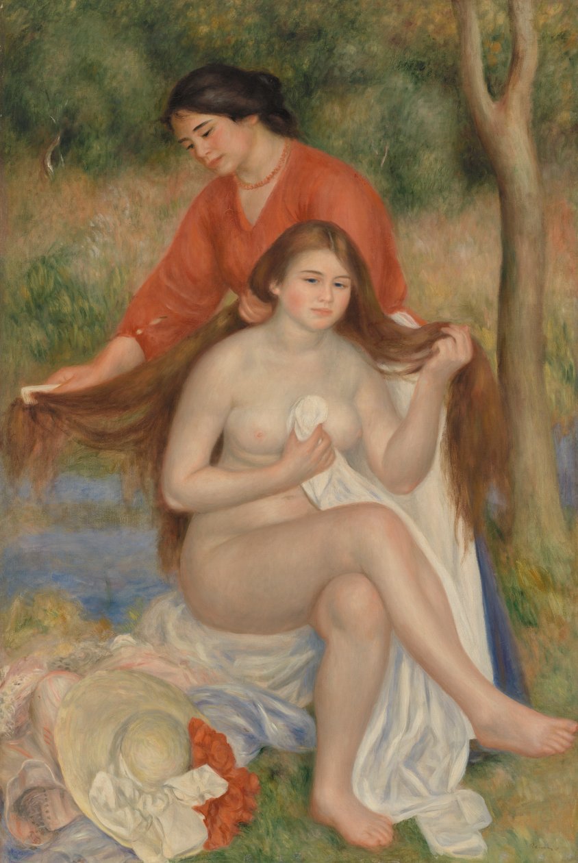 Badende und Magd von Pierre-Auguste Renoir