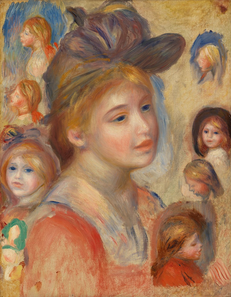 Studie von Mädchenköpfen von Pierre-Auguste Renoir