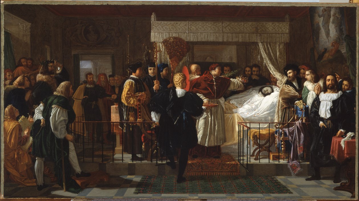 Ehrungen für Raffael auf seinem Sterbebett von Pierre Nolasque Bergeret