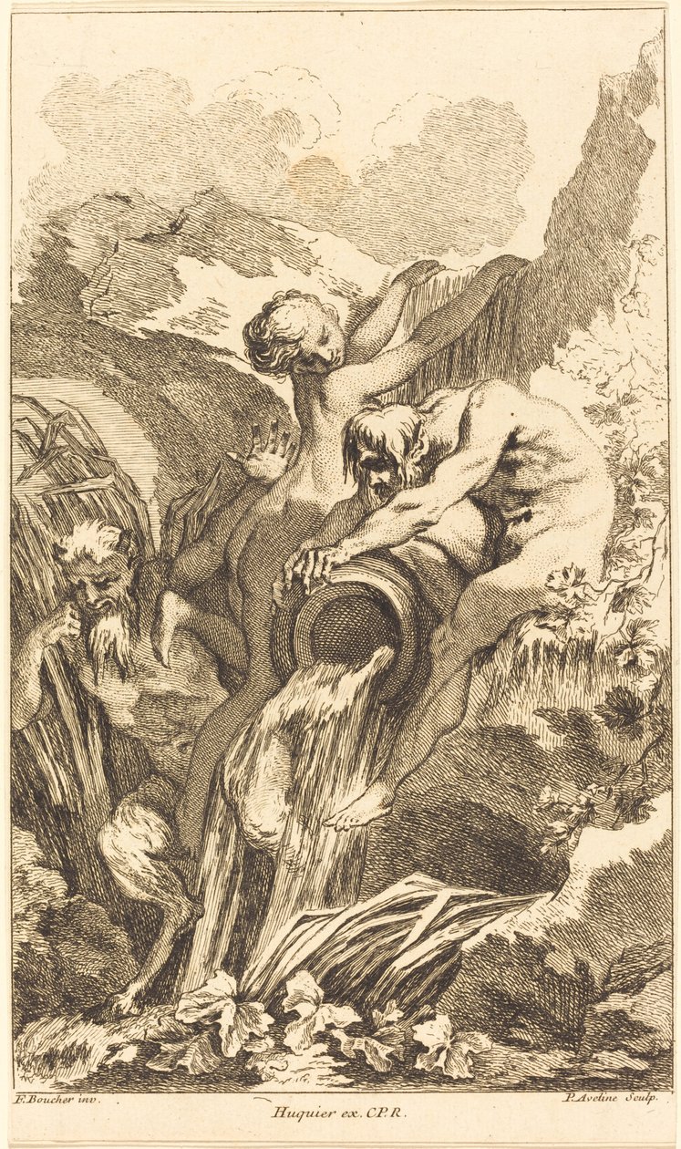 Satyr, Nymphe und Flussgott, um oder nach 1736 von Pierre Alexandre Aveline