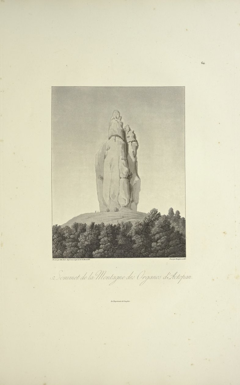Gipfel des Berges Organos, Actopan, graviert von Bouquet, Illustration aus 