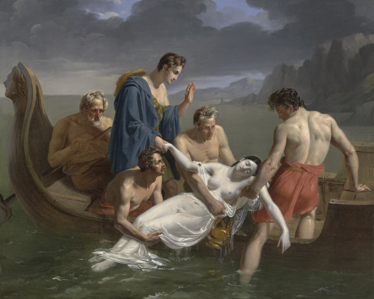 Der Tod von Sappho von Pierre Antoine Augustin Vafflard