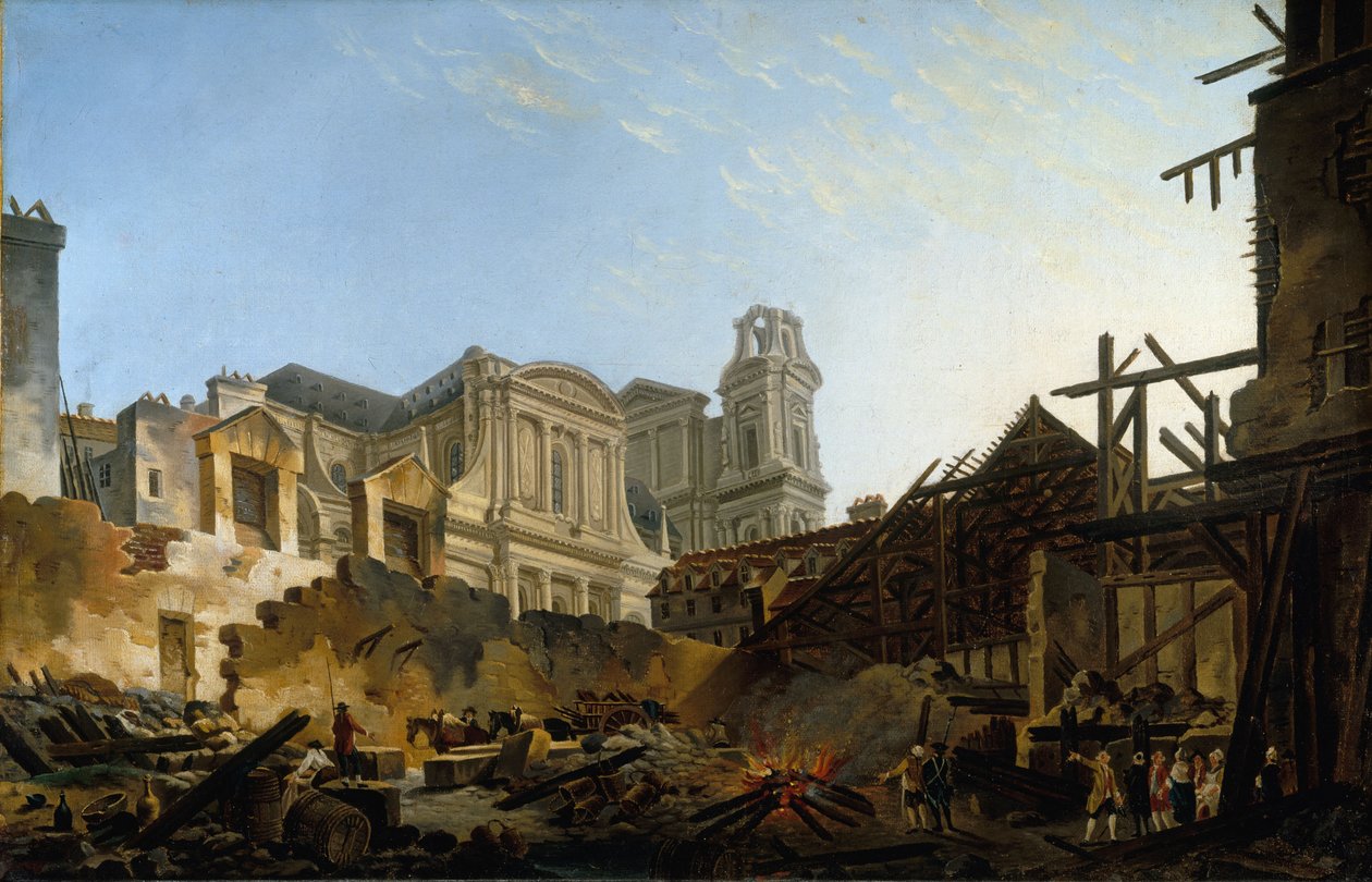 Die Foire Saint-Germain nach dem Brand in der Nacht vom 16. auf den 17. März 1762, ca. 1762 von Pierre Antoine Demachy