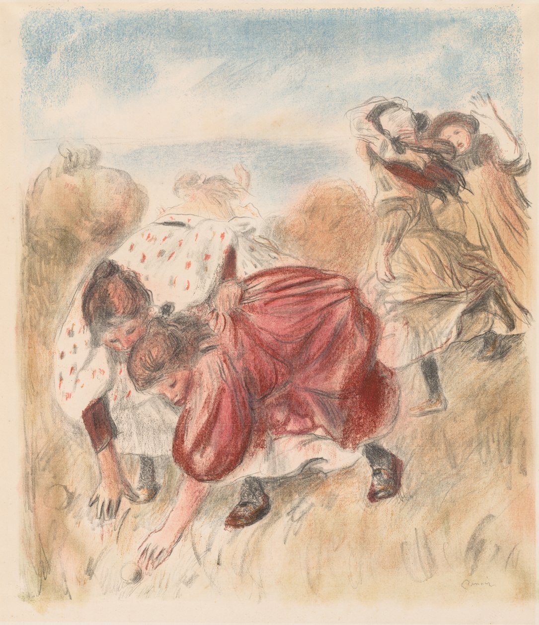 Kinder spielen Ball, 1900 von Pierre Auguste Renoir