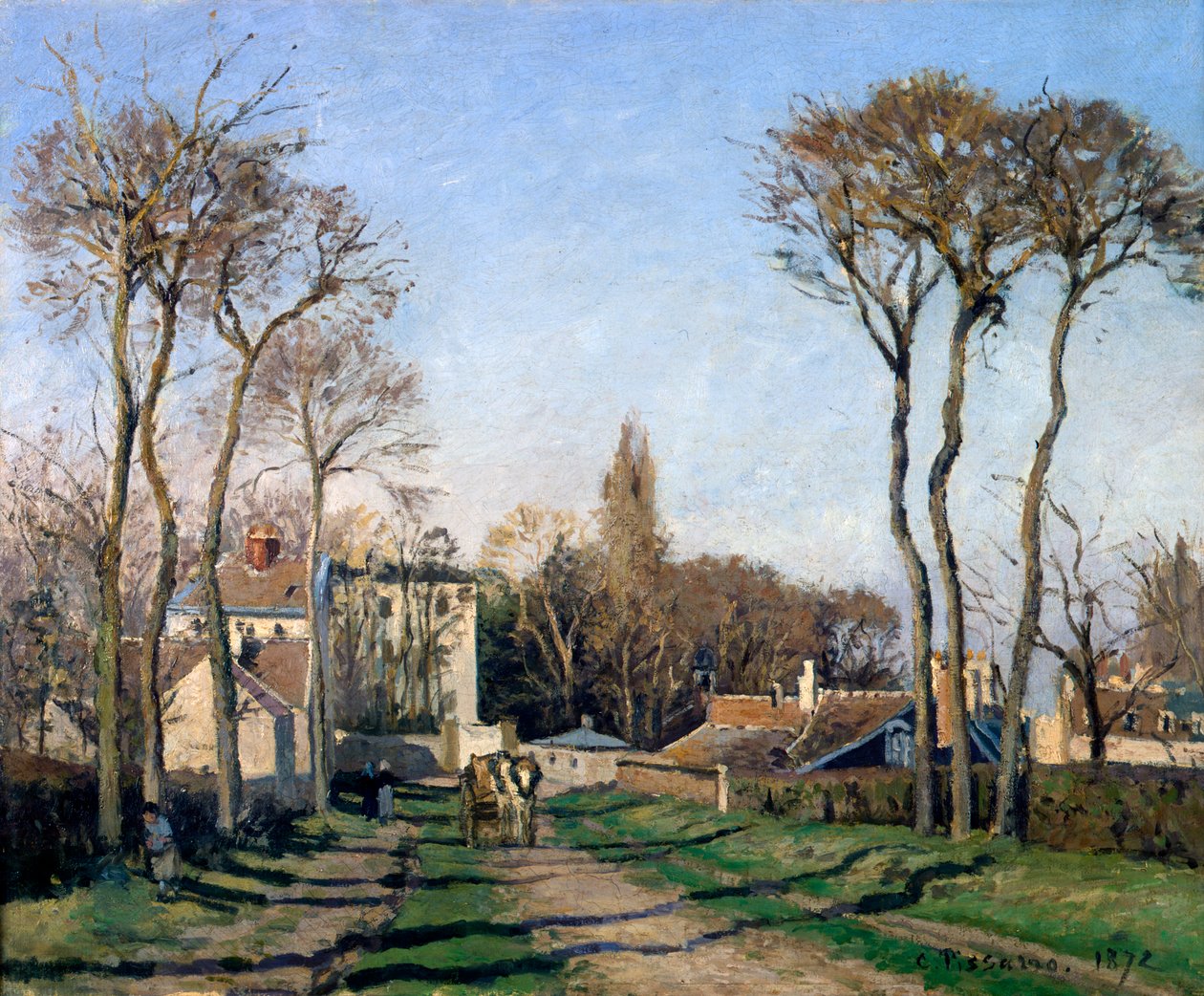Eingang zum Dorf Voisins, Yvelines, 1872 von Pierre Auguste Renoir