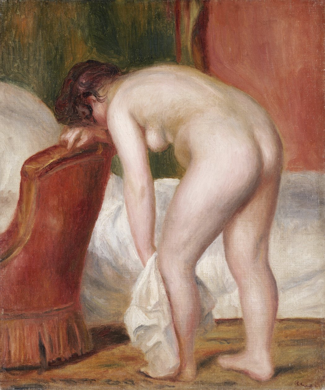 Weiblicher Akt beim Abtrocknen, ca. 1909 von Pierre Auguste Renoir