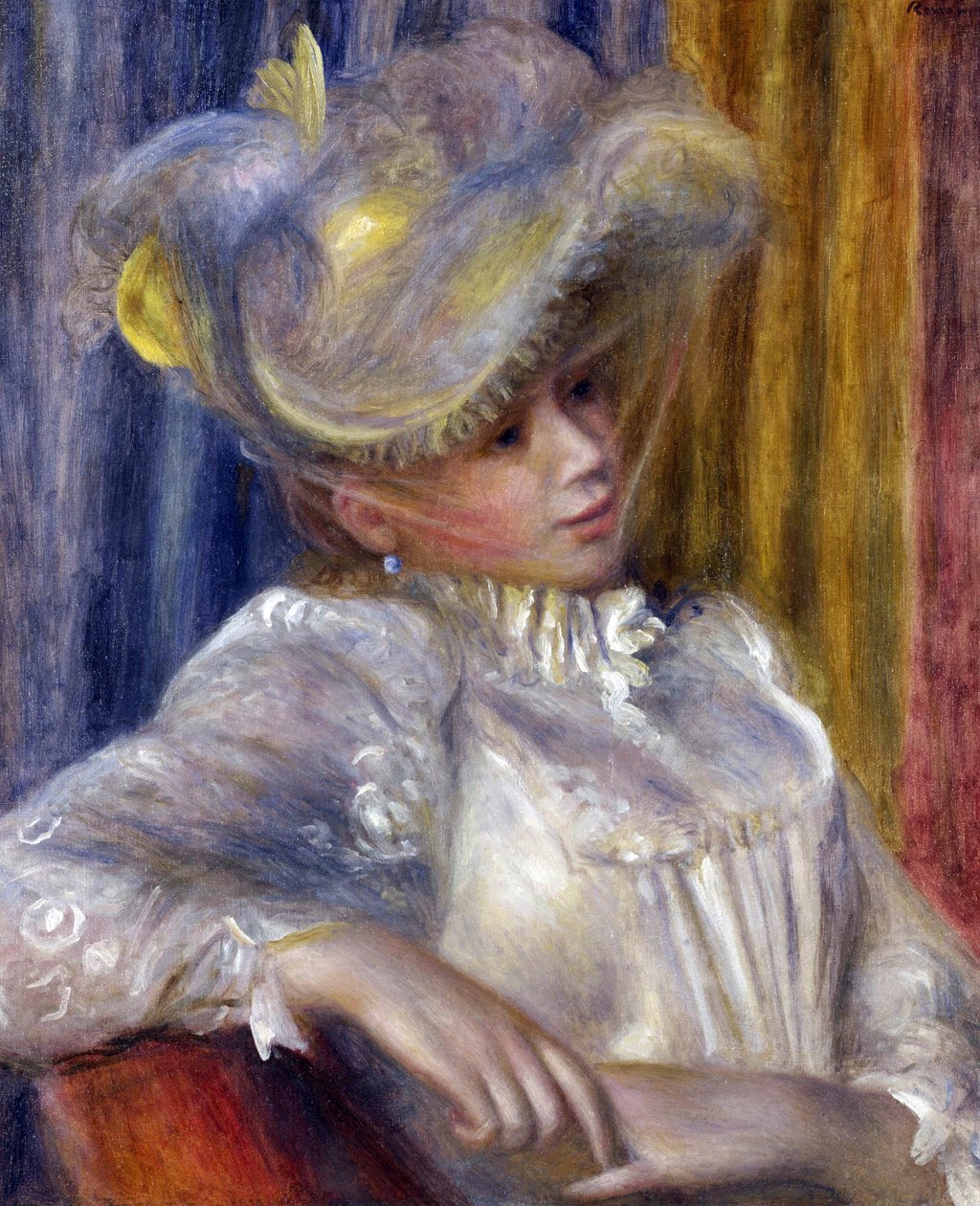 Frau mit Hut - Pierre Auguste Renoir, 1891 - National Museum of Western Art, Tokio von Pierre Auguste Renoir