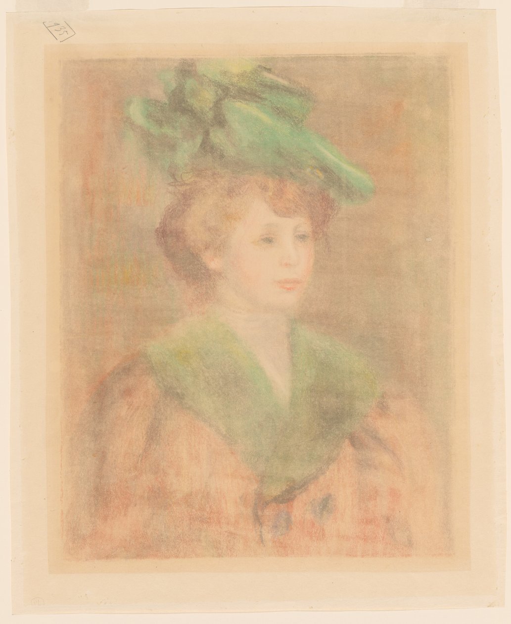 Dame mit grünem Hut Mlle. Dieterle, spätes 19. - frühes 20. Jahrhundert von Pierre Auguste Renoir