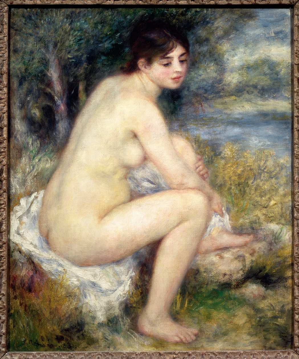 Nackte Frau in einer Landschaft von Pierre-Auguste Renoir