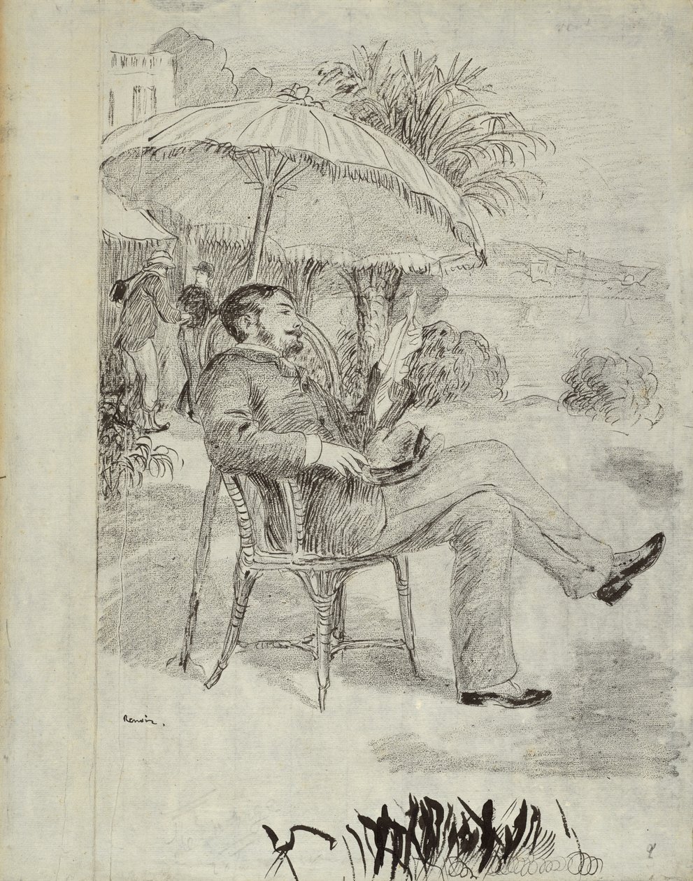 Auf der Terrasse eines Hotels in Bordighera: Der Maler Jean Martin überprüft seine Rechnung, 1881 von Pierre Auguste Renoir