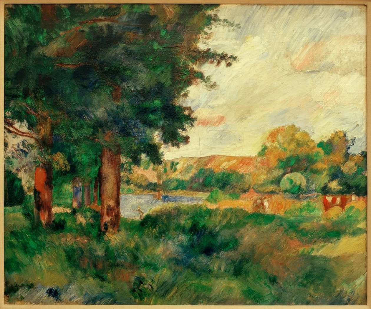 Landschaft der Île-de-France mit großen Bäumen von Pierre Auguste Renoir