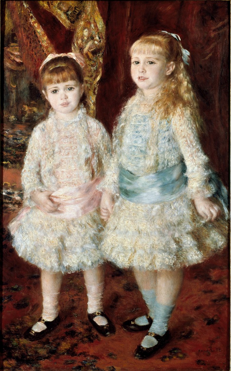 Rosa und Blau (Die Cahen-Ladies von Antwerpen) von Pierre Auguste Renoir