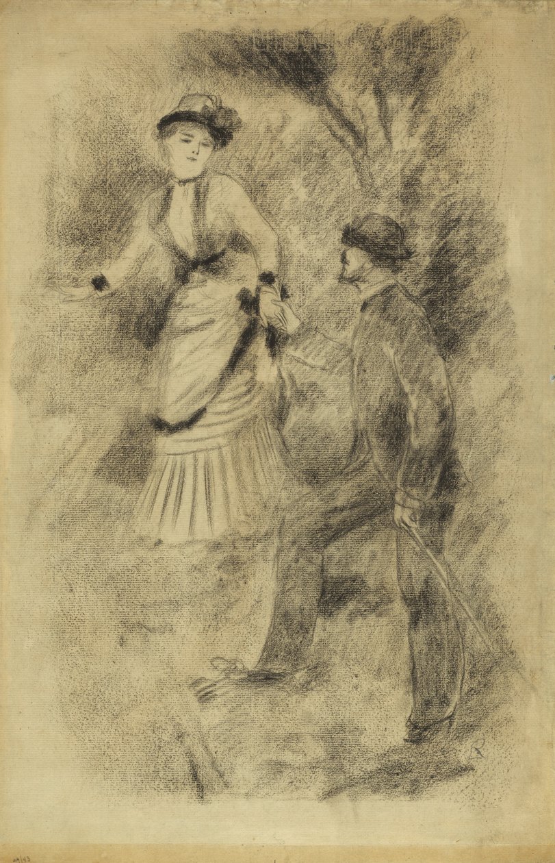 Der Abstieg vom Gipfel: Jean Martin stützt Hélène, die Tochter des Bankiers, 1881 von Pierre Auguste Renoir