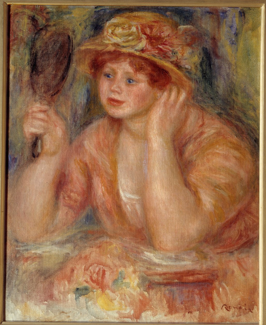 Die Frau im Spiegel von Pierre Auguste Renoir