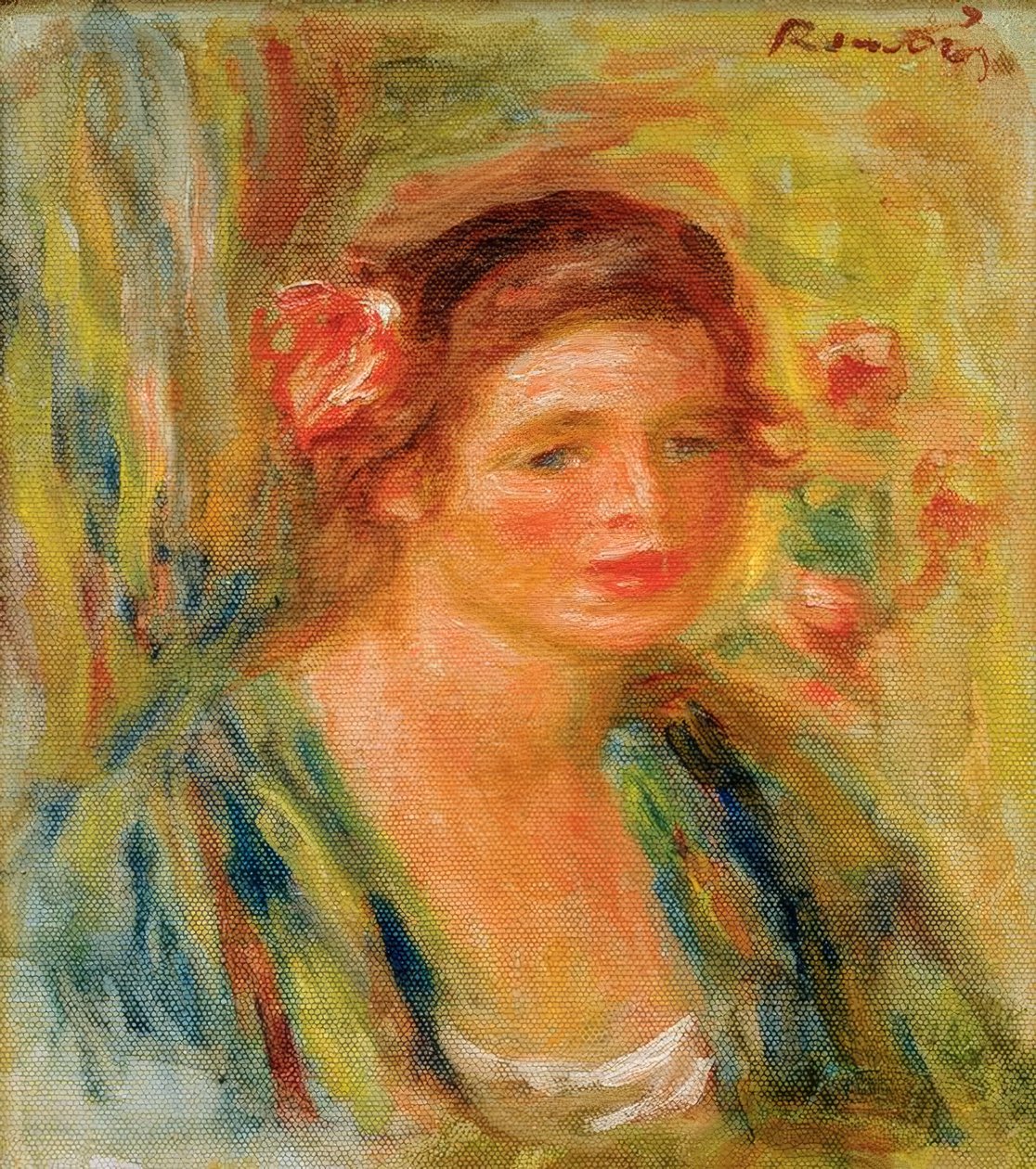 Tête de jeune femme (Portrait de Gabrielle) von Pierre Auguste Renoir