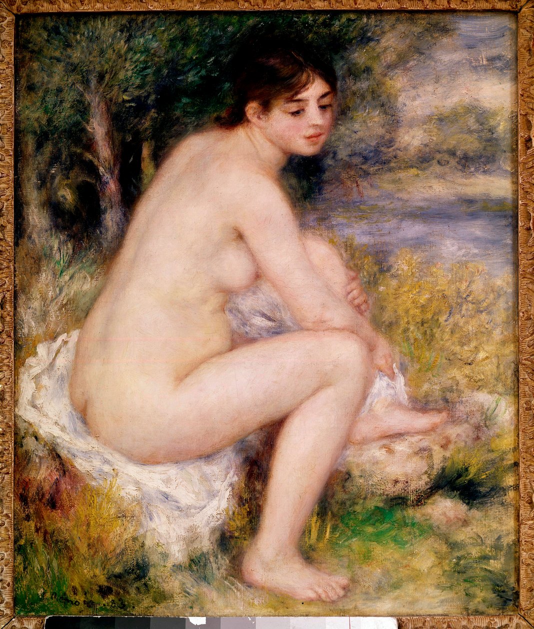 Frau nackt in einer Landschaft von Pierre Auguste Renoir