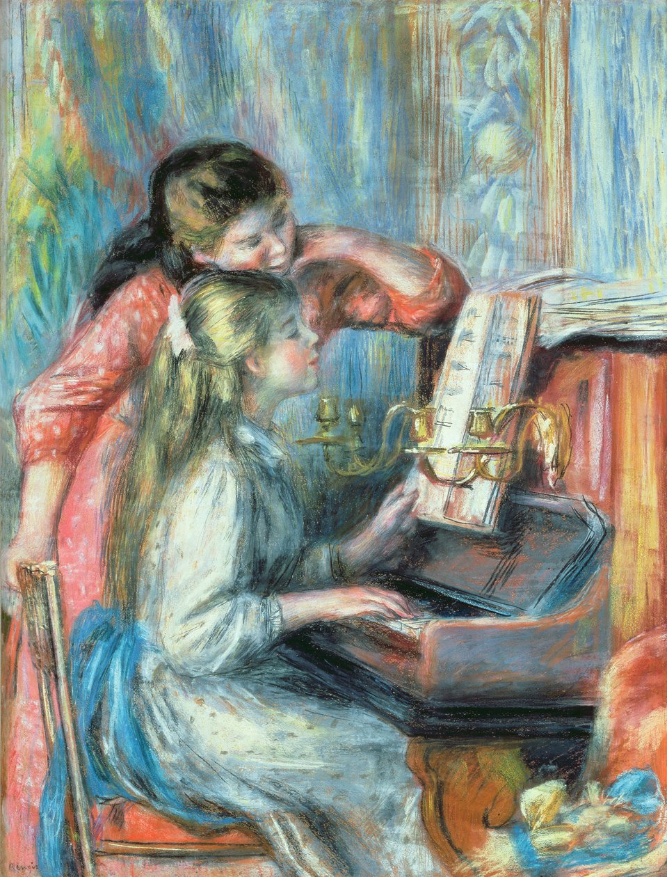Junge Mädchen am Klavier, 1892 von Pierre Auguste Renoir