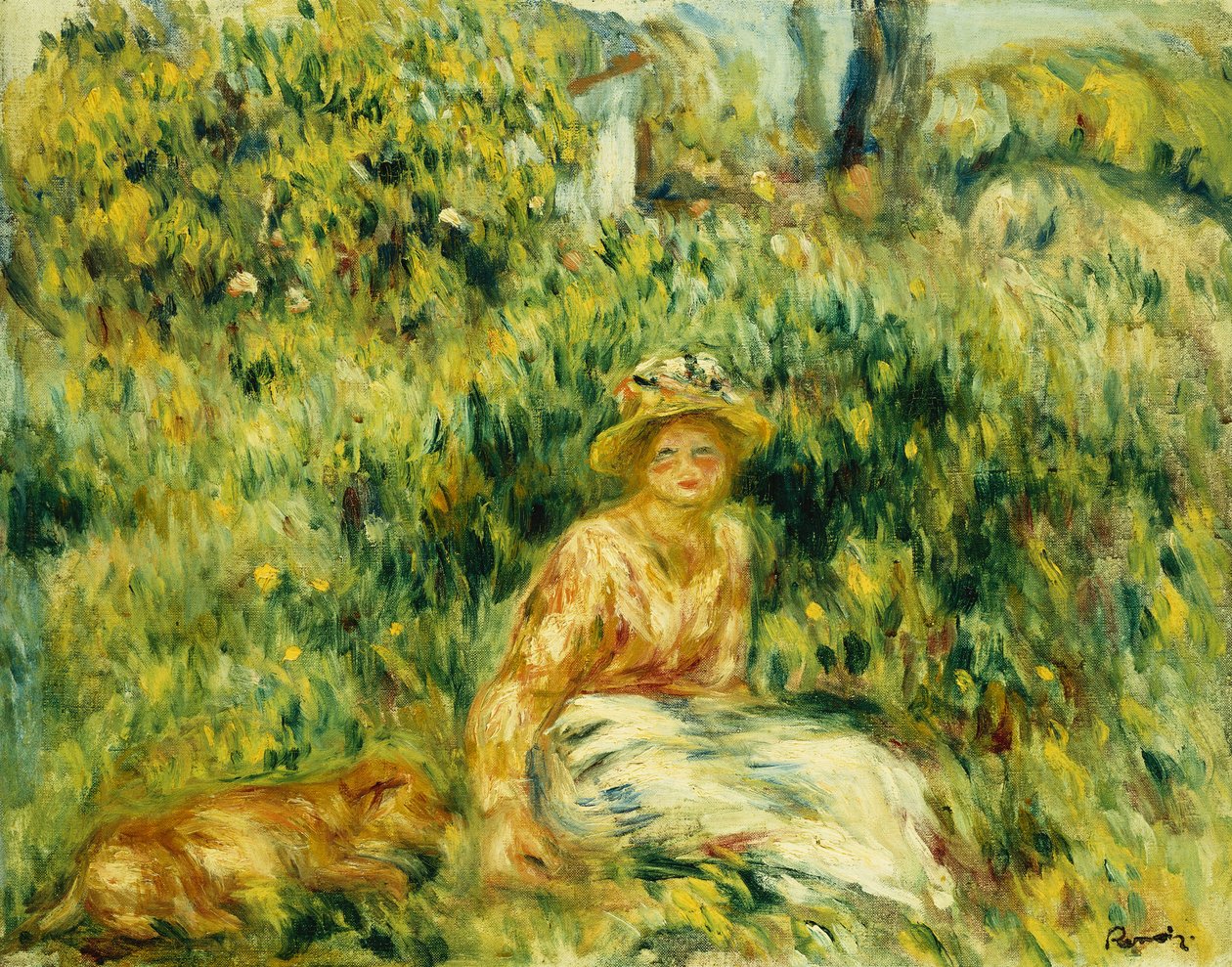 Junge Frau im Garten von Pierre Auguste Renoir